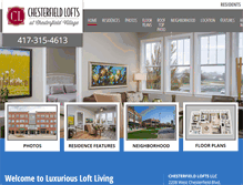 Tablet Screenshot of chesterfieldlofts.com